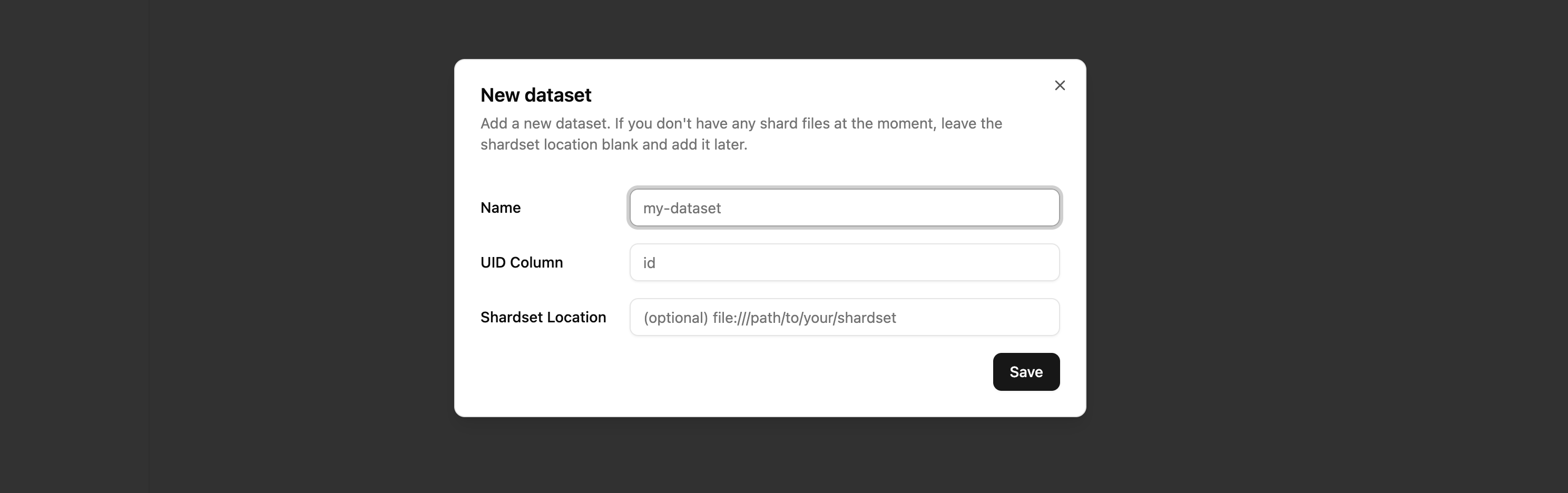 Create a Dataset